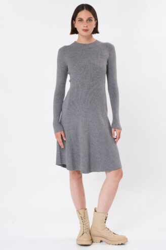 שמלת סריג פרינסס - אפור