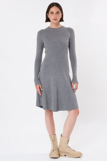 שמלת סריג פרינסס - אפור