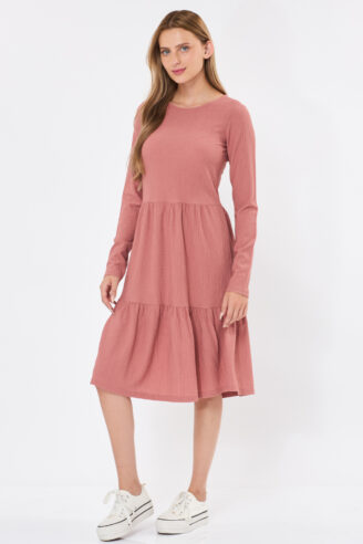 שמלת קומות בייסיק - ורוד
