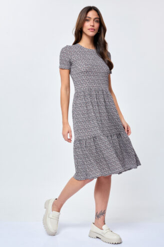 שמלת קומות מודפסת