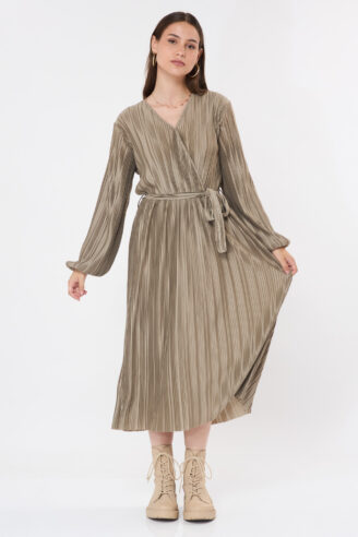 שמלת פליסה - ירוק