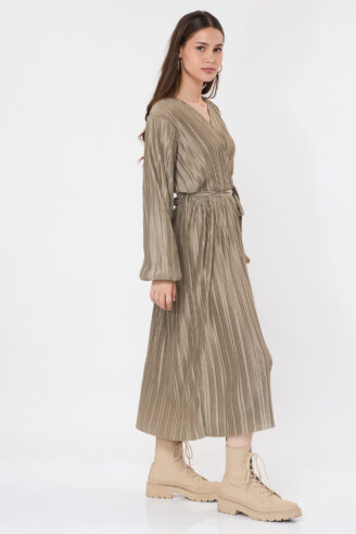 שמלת פליסה - ירוק