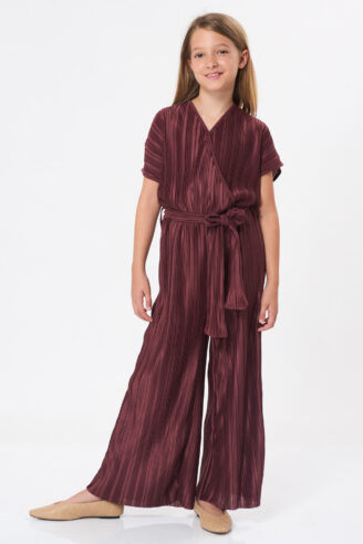 אוברול פליסה ילדות - ורוד