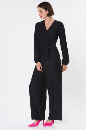 אוברול פליסה שרוול ארוך - שחור