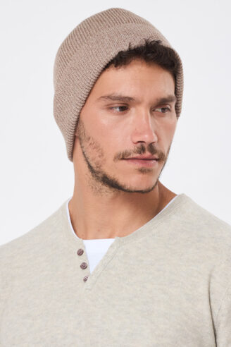 סריג בייסיק צווארון כפול - בז' מלנש