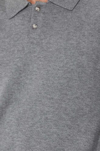 סריג בייסיק פולו - אפור מלנש