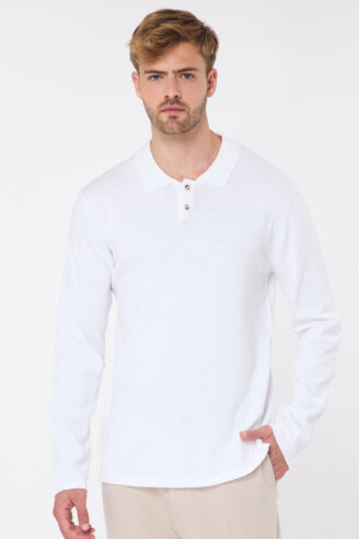 סריג בייסיק פולו - לבן