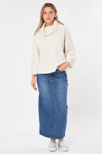 סריג קימונו- אוף וויט