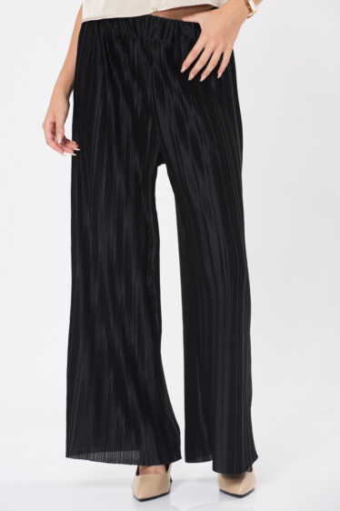 מכנס פליסה Wide - שחור
