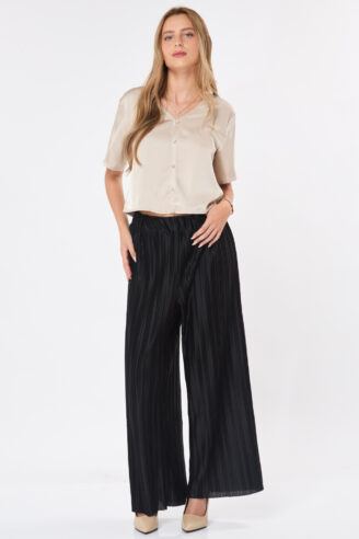 מכנס פליסה Wide - שחור