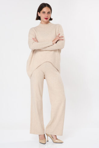 מכנס סריג ישר - אבן