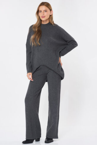 מכנס סריג ישר - אפור