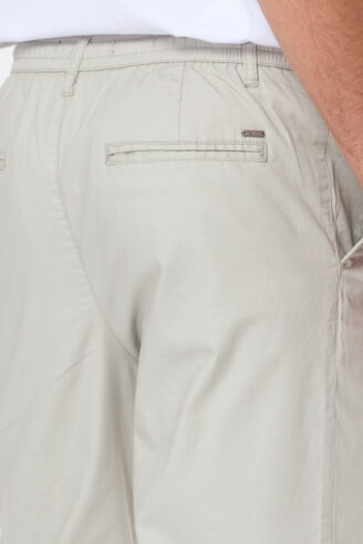 מכנסי טקסטורה עם גומי - אבן