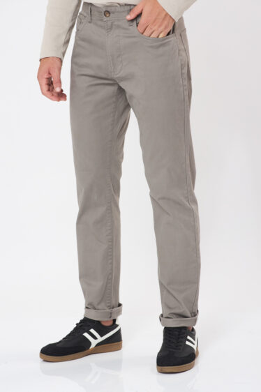 מכנס טויל שטוף 5 כיסים - חום מעושן