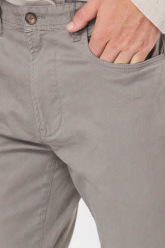 מכנס טויל שטוף 5 כיסים - חום מעושן