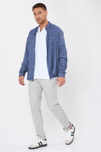 מכנס טויל שטוף 5 כיסים - אבן