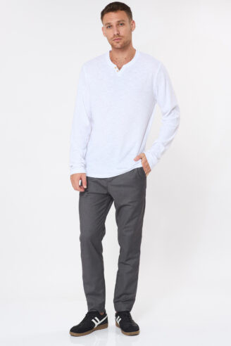 מכנסיים אלגנטים חגורת גומי - אפור