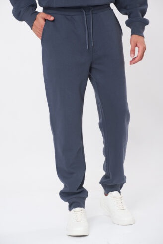 מכנסי פוטר בסיסי חלק - כחול