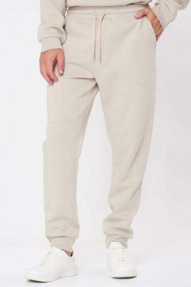 מכנסי פוטר בסיסי חלק - בז'