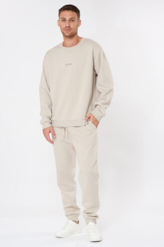 מכנסי פוטר בסיסי חלק - בז'