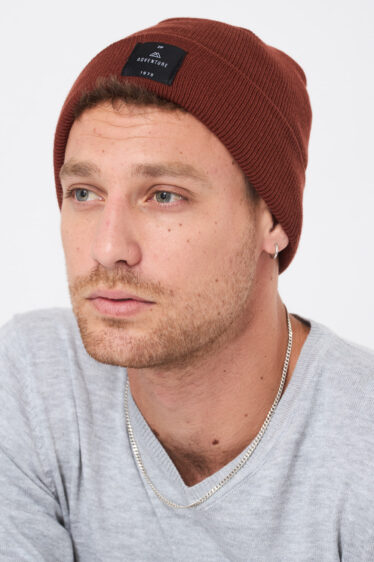 כובע סריג חלק - טרקוטה