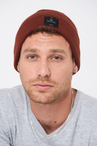 כובע סריג חלק - טרקוטה