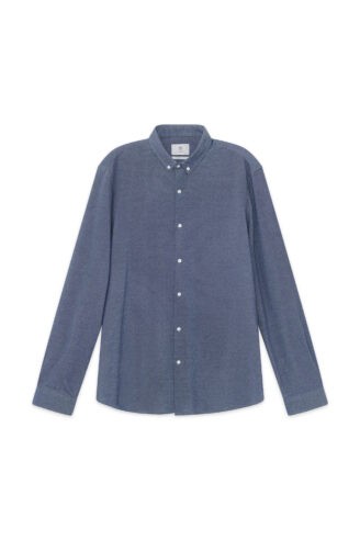 חולצה מכופתרת פיקה ג'רסי - כחול