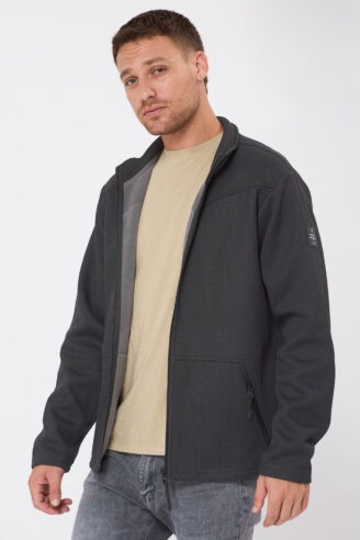 מעיל קל טקסטורה - אפור כהה