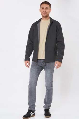 מעיל קל טקסטורה - אפור כהה