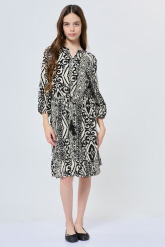 שמלת ילדות דפוס אתני- גאומטרי