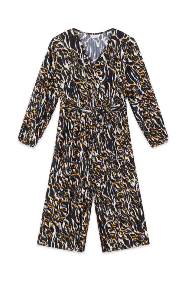 אוברול ילדות מודפס שרוול ארוך