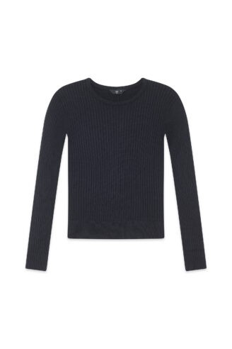 סריג בייסיק צווארון עגול - שחור