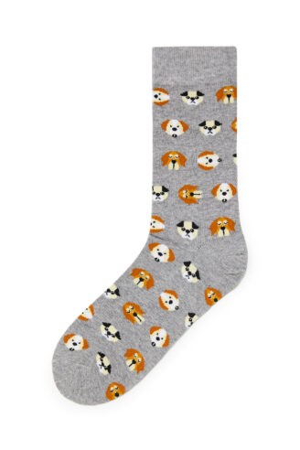 גרביים HAPPY - אפור כלבלבים