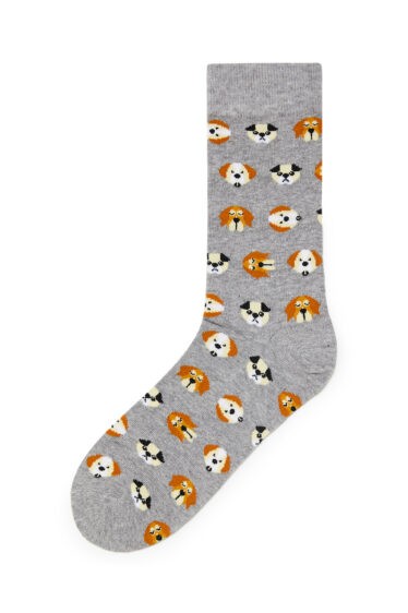 גרביים HAPPY - אפור כלבלבים