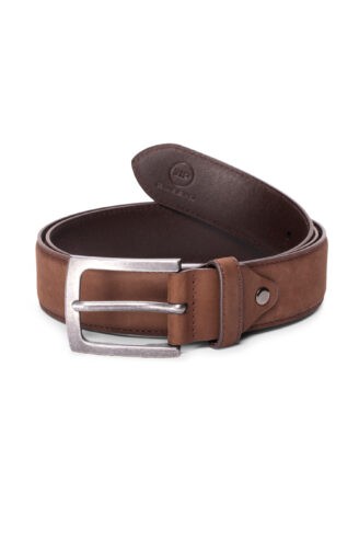 חגורת עור אבזם - חום