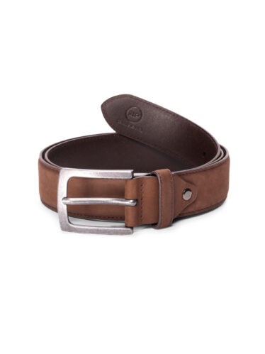 חגורת עור אבזם - חום