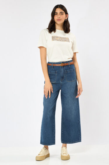 מכנס ג'ינס כיסים קדמיים - כחול